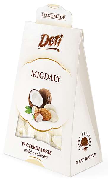 Migdały w białej czekoladzie z kokosem 100g Doti