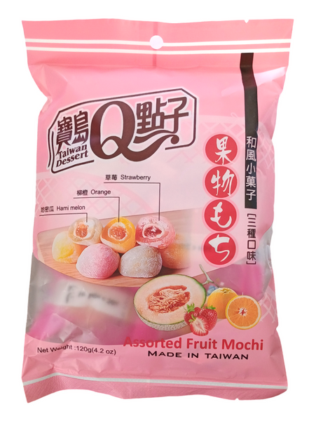 Fruit Mochi, ciastka z ryżu kleistego z nadzieniem owocowym 120g Taiwan Mochi 