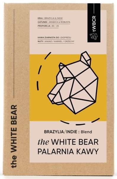Kawa ziarnista mieszana Arabica&Robusta 80/20, 1kg The White Bear