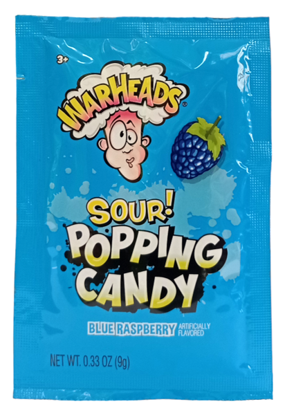 Cukierki Blue Raspberry Sour Popping Candy 9g Warheads