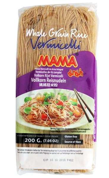 Makaron ryżowy pełnoziarnisty Vermicelli 200g Mama 