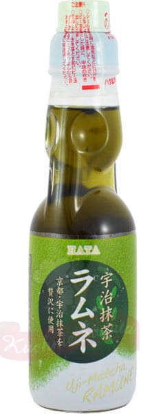 Ramune japońska oranżada, smak zielonej herbaty 200ml Hatakosen