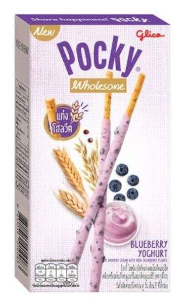 Pocky Wholesome Blueberry Yoghurt, paluszki z jogurtem jagodowym 36g Glico