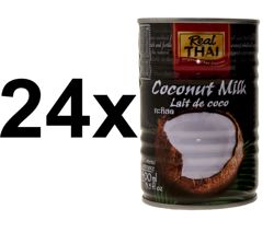 24 x Mleczko kokosowe, mleko kokosowe 400ml Real Thai