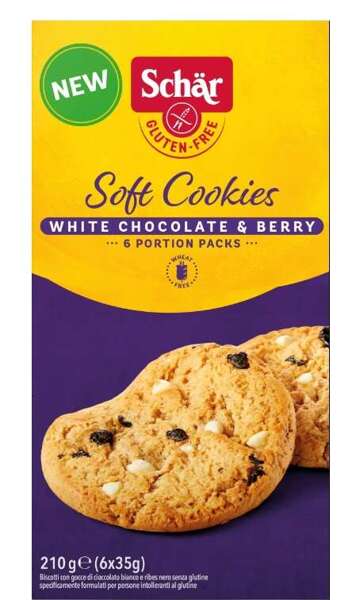 Ciastka Soft Cookie White Choco 210g Schar TERMIN PRZYDATNOŚCI 02-11-2024