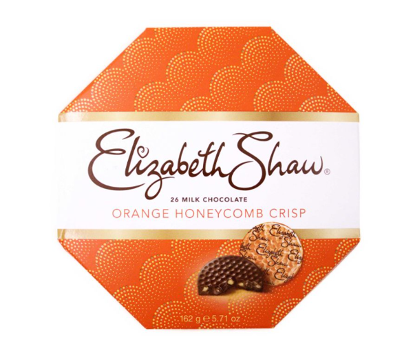Czekoladki pomarańczowe, Milk Chocolates Orange Crisp 162g Elizabeth Shaw 