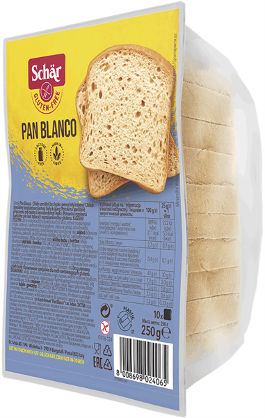 8x Pan Blanco, chleb bezglutenowy biały krojony 250g Schar