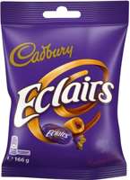 Cadbury Eclairs Chocolate (Karmelowe cukierki z nadzieniem czekoladowym) 166g