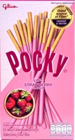 Pocky Strawberry, paluszki w polewie truskawkowej 45g Glico TER,MIN PRZYDATNOŚĆI 05-12-2023