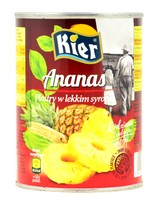 Ananas plastry w lekkim syropie 565g Kier