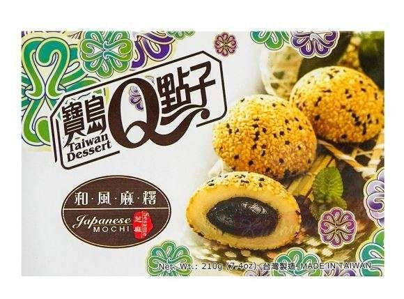 Mochi Sesame, deser z ryżu kleistego z nadzieniem sezamowym 210g Taiwan Mochi