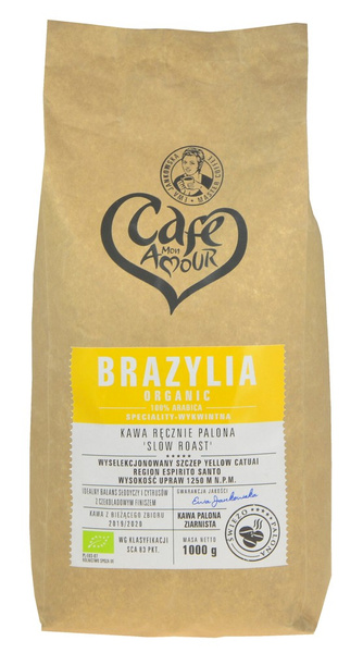 Kawa Brazylia Organic Arabica, ziarnista, palona 1kg Cafe Creator 