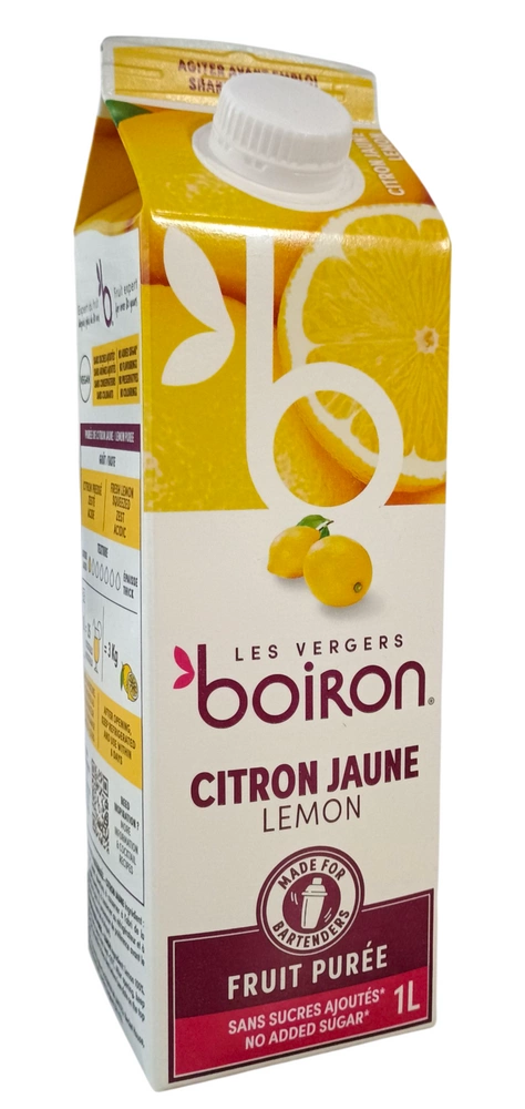 Mus cytrynowy Lemon 100% (8°Bx) pasteryzowany 1L Les Vergers Boiron puree z cytryn