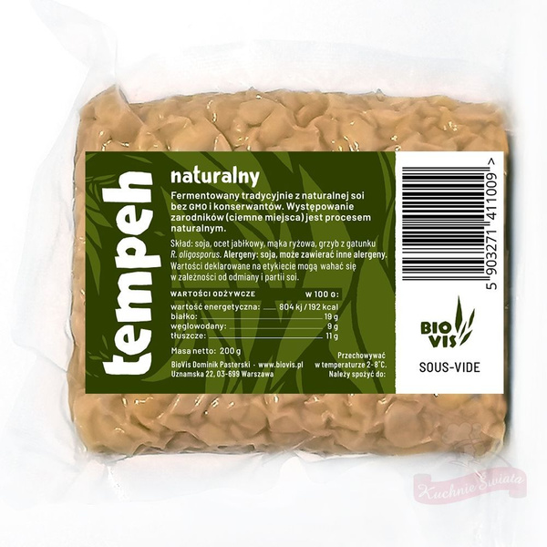 Tempeh naturalny, sous-vide 200g BioVis 