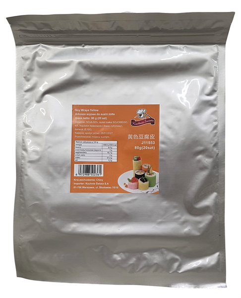 Papier sojowy do sushi, arkusze żółte 20ark./80g