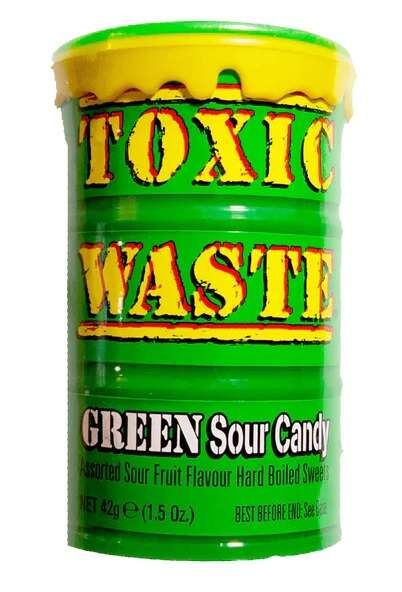 Toxic Waste Green Sour Candy, kwaśne cukierki 42g Candy Dynamics 