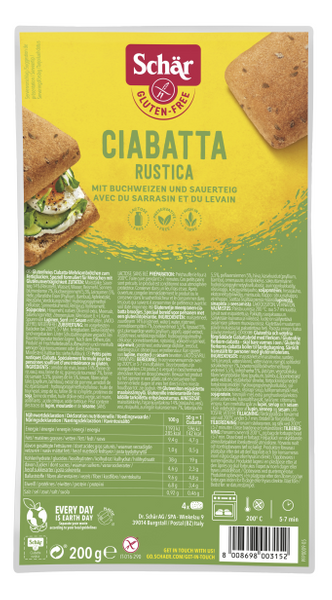 Ciabatta Rustica na zakwasie (4x50g) 200g Schar