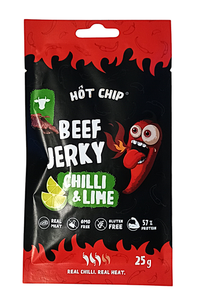 Jerky Chilli & Lime, suszona wołowina 25g Hot Chip