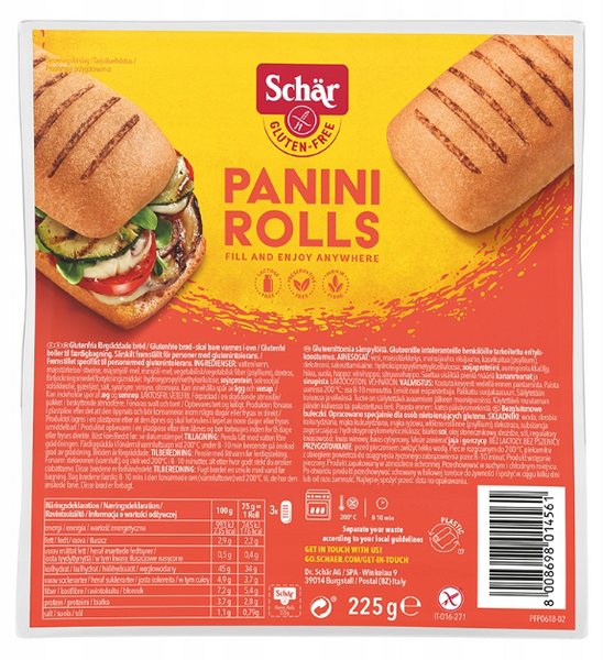 Bułki bezglutenowe Panini Rolls (3x75g) 225g Schar