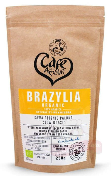 Kawa Brazylia Organic Arabica, ziarnista, palona,  250g Cafe Creator 