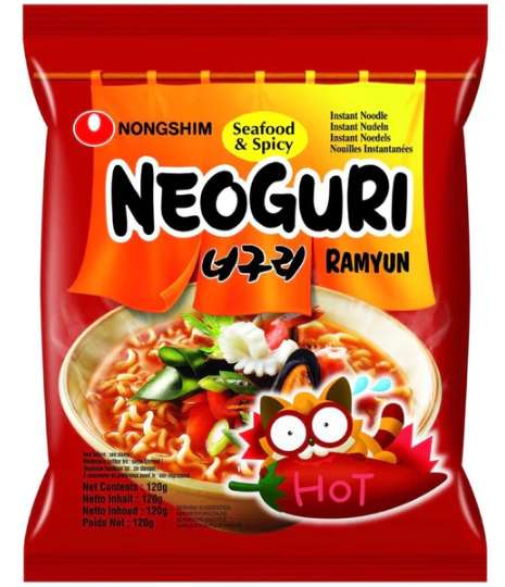 Zupka koreańska Neoguri Seafood & Spicy 120g Nongshim  TERMIN PRZYDATNOŚCI 27-11-2025