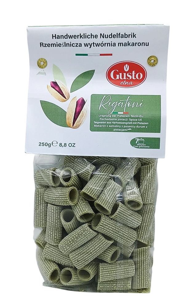 Makaron Rigatoni pistacjowy 250g Gusto Etna Makaron pistacjowy