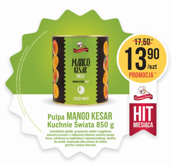 Pulpa mango Kesar 850g Kuchnie Świata