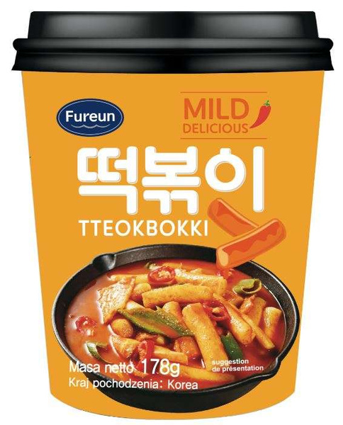 Kluski ryżowe Tteokbokki Mild, instant 178g Fureun