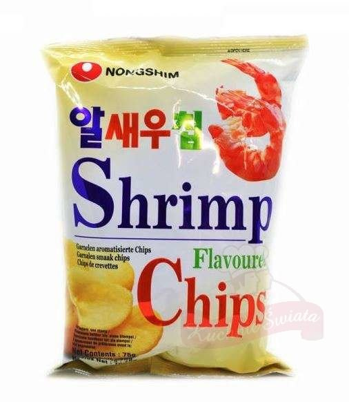 Chipsy, prażynki o smaku krewetkowym 75g Nongshim TERMIN PRZYDATNOŚCI 8-05-2025
