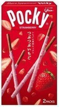 Pocky Strawberry, paluszki czekoladowe w polewie truskawkowej 55g Glico