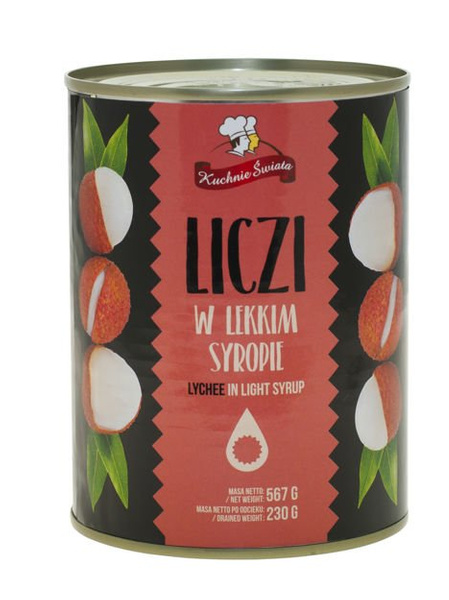 Lychee (owoce liczi, chińska śliwka) w syropie 567g 