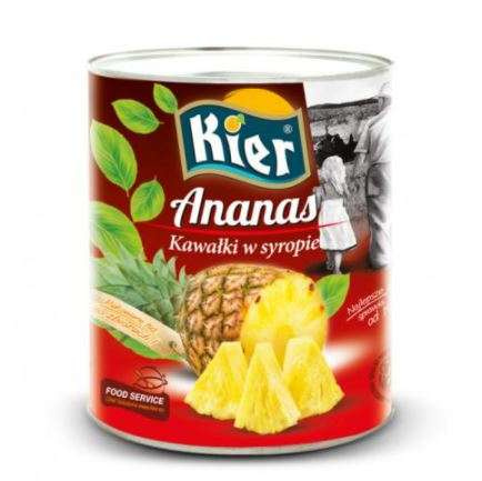 Ananas kawałki w lekkim syropie 1840g Kier