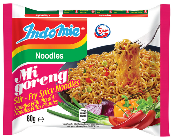 Makaron smażony Mi Goreng Hot&Spicy, ostry 80g Indomie