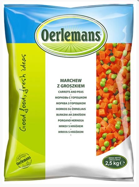 Marchew z groszkiem, mrożona 2,5kg Oerlemans