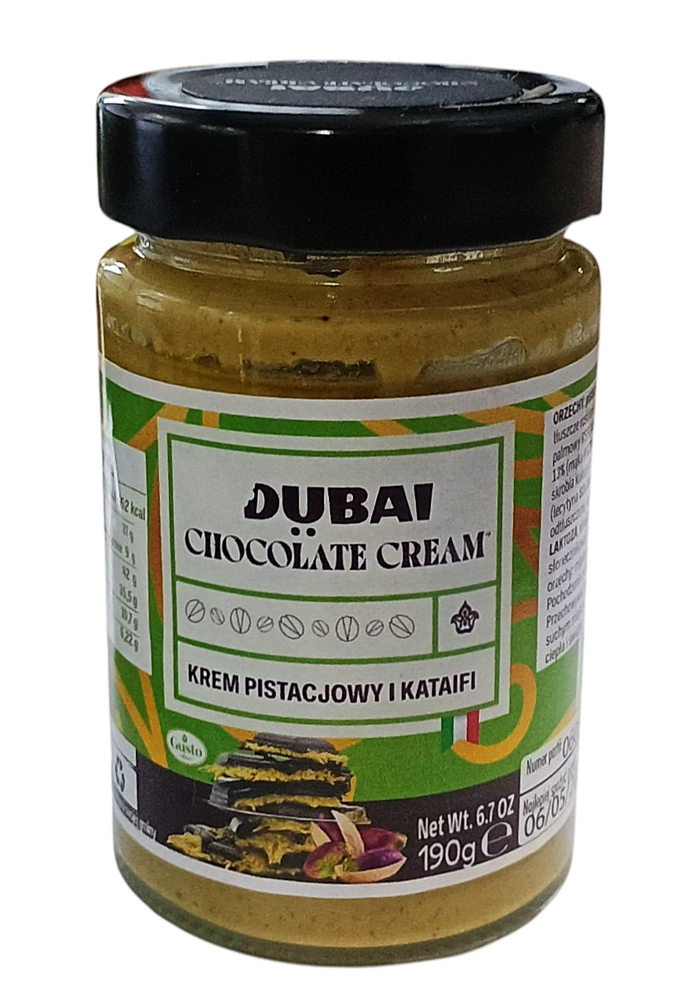 Krem, pasta pistacjowa z Kataifi do Czekolady Dubajskiej 190g Gusto Etna Składnik dubajskiej czekolady