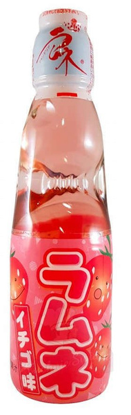 Ramune japońska oranżada, smak truskawkowy 200ml Hatakosen