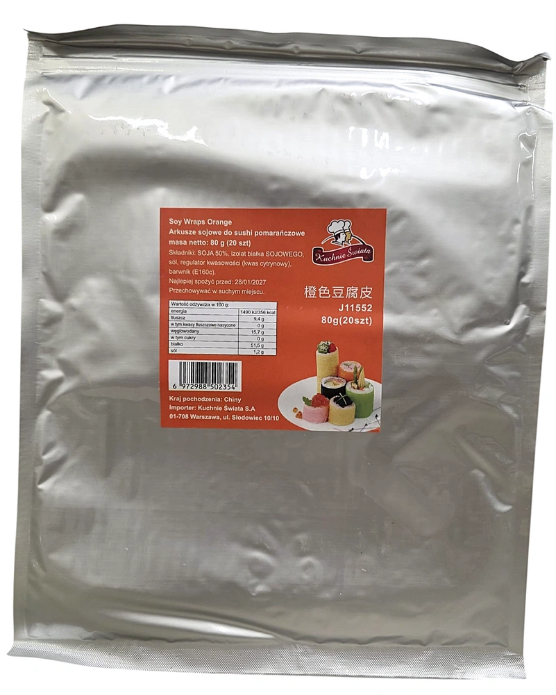 arkusze sojowe pomarańczowe