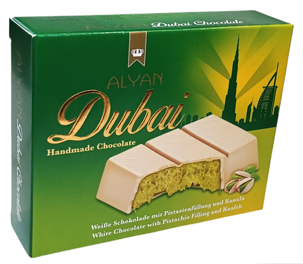 Biała czekolada dubajska z pistacjami 100g Alyan Dubai