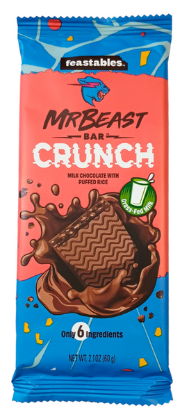 Czekolada mleczna z ryżem preparowanym, Chocolate Crunch Bar 60g Mrbeast