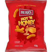 Chrupki Hot Honey Cheese Curls 113g Herrs TERMIN PRZYDATNOŚCI 22-01-2026