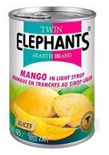 Mango, plastry w lekkim syropie 425g Twin Elephants