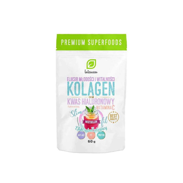 Kolagen, kwas hialuronowy, witamina C 60g Intenson