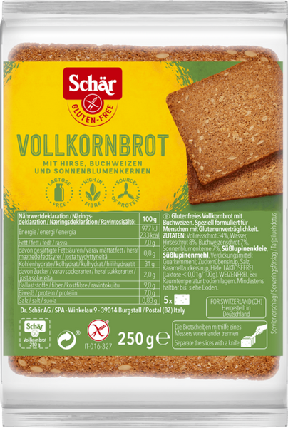 Vollkornbrot, chleb razowy ciemny 250g Schar