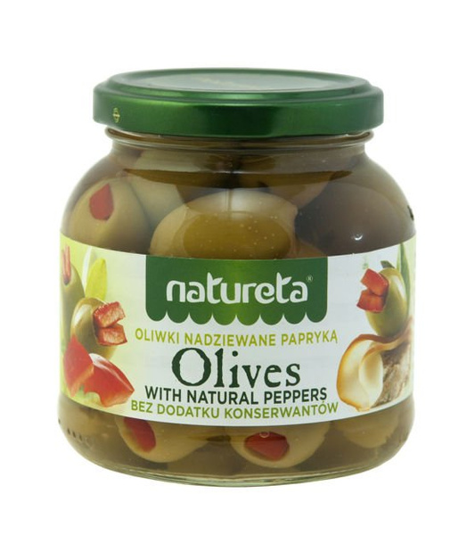 Oliwki zielone z papryką 290g Natureta