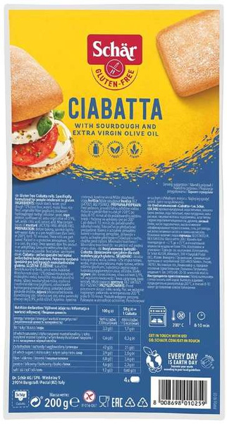 Ciabatta (4x50g) 200g Schar