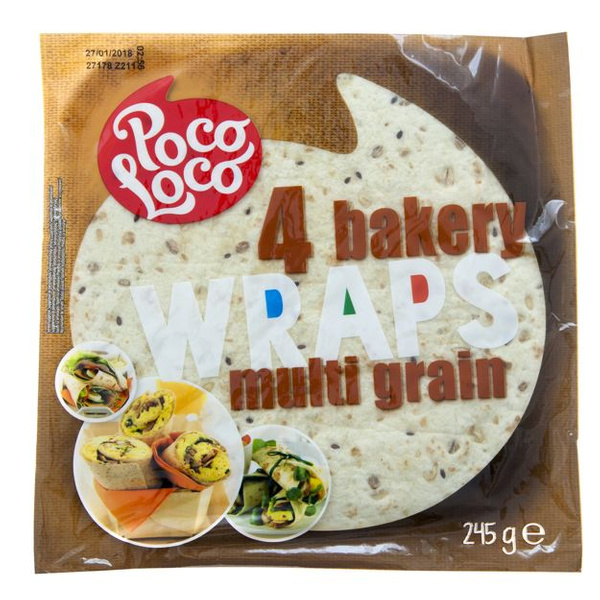 Tortilla wielozbożowa, wraps multi grain (4x~62g) 245g  Poco Loco