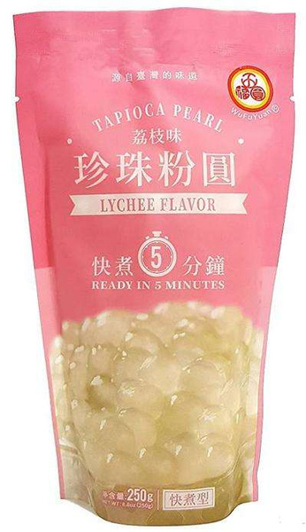 Tapioka perła gruba o smaku lychee, do Bubble Tea 250g