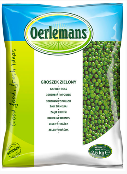 Groszek zielony, mrożony 2,5kg Oerlemans