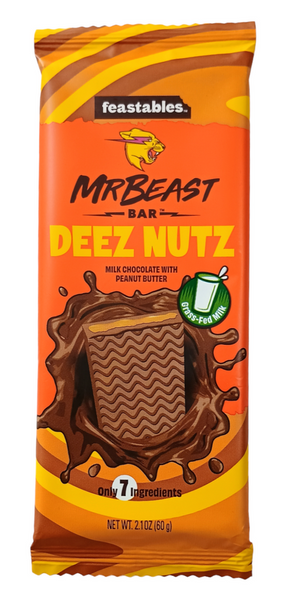 Czekolada mleczna z kremem orzechowym, Chocolate Deez Nutz Bar 60g Mrbeast