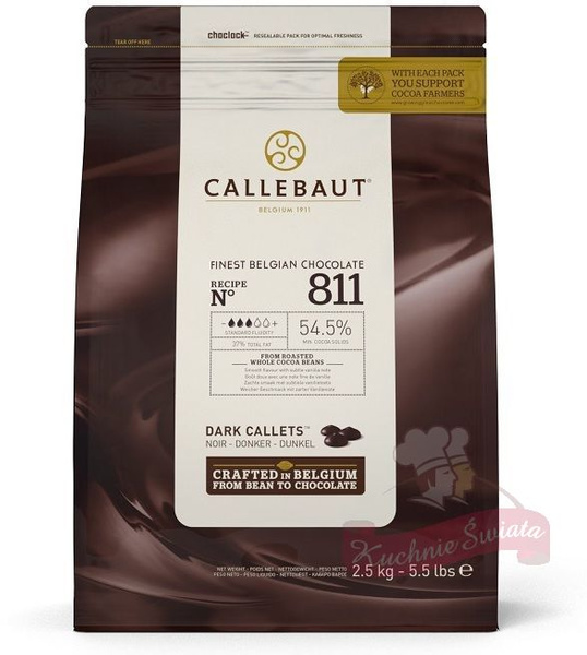 Czekolada ciemna-deserowa 54,5% pastylki 2,5kg Callebaut